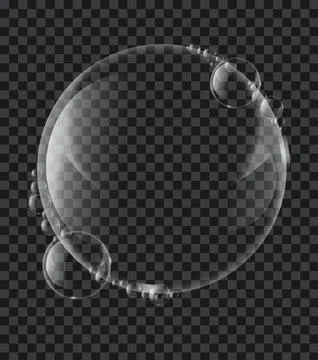 Soap or Water bubbles on tranparency background ,vector design element EPS10  Stock Illustration
