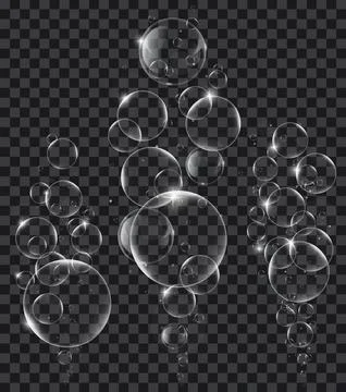 Soap or Water bubbles on tranparency background ,vector design element EPS10  Stock Illustration