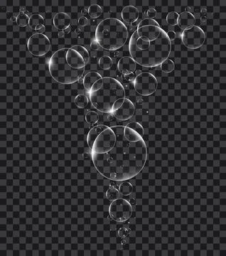 Soap or Water bubbles on tranparency background ,vector design element EPS10  Stock Illustration