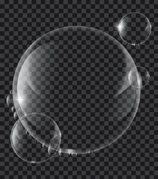 Soap or Water bubbles on tranparency background ,vector design element EPS10  Stock Illustration