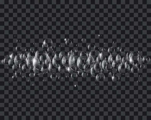 Soap or Water bubbles on tranparency background ,vector design element EPS10  Stock Illustration