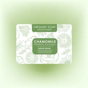 SOAP PACK TAG Packaging Hand Drawn Vector Template Flower Stock Illustration