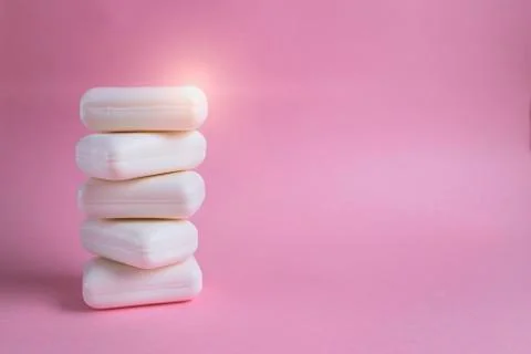 Soap on pink background Stock Photos