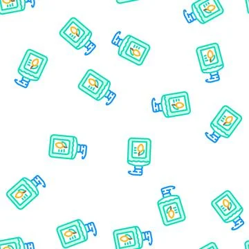 Soap shampoo olive vector seamless pattern Stock Illustration