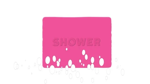 Soap Shower Word Animation Video stock 129045871