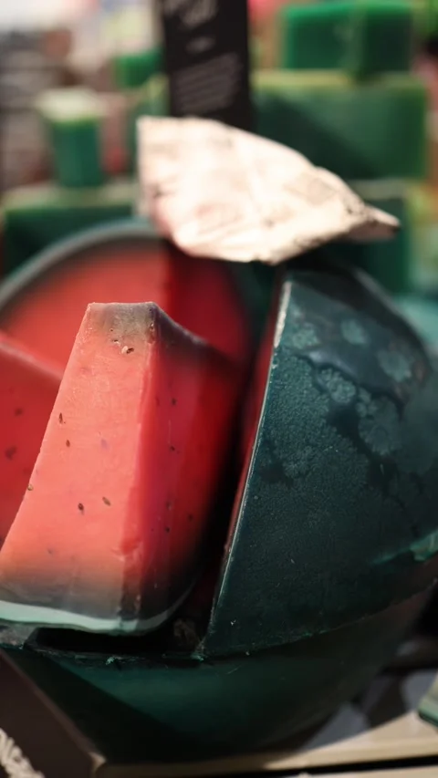 Soap slices macro texture Stock Footage 331232930