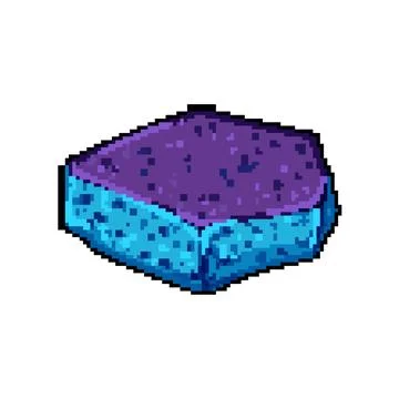 Soap sponge kitchen pixel art vector illustration Stock Illustration
