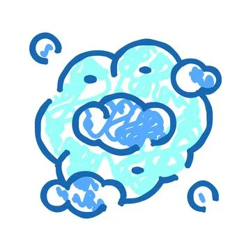 Soap suds bubble foam doodle icon Illustrazione stock