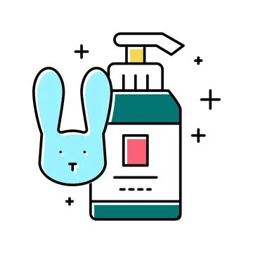 Soap testing on rabbits color icon vector illustration Illustrazione stock