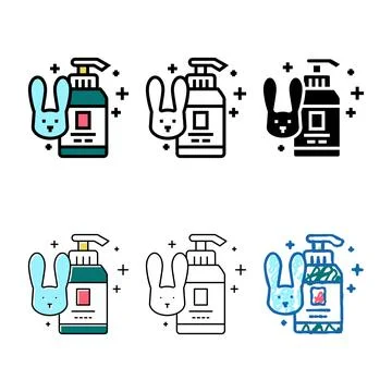 Soap testing on rabbits color icon styles vector Stock Illustration
