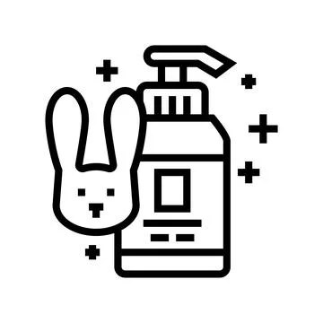 Soap testing on rabbits line icon vector illustration Illustrazione stock