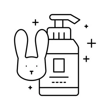 Soap testing on rabbits line icon vector illustration Illustrazione stock