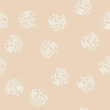 Soap testing on rabbits line seamless pattern Illustrazione stock