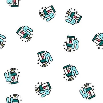 Soap testing on rabbits vector seamless pattern Illustrazione stock