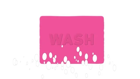 Soap Wash Word Animation Video stock 128935079