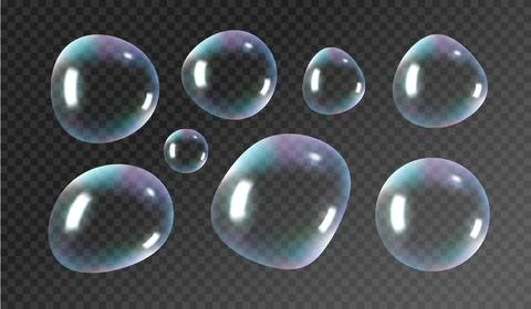 Soap water 3d bubble background vector transparent isolated illustration. Liquid Stock Illustration