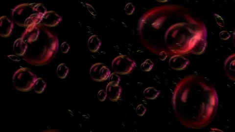 Soap Water Bubbles On Black Background | 4K Animation Render Stock Footage 266952179