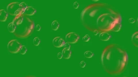 Soap Water Bubbles On Green Screen Background | 4K Animation Render Stock Footage 266952769