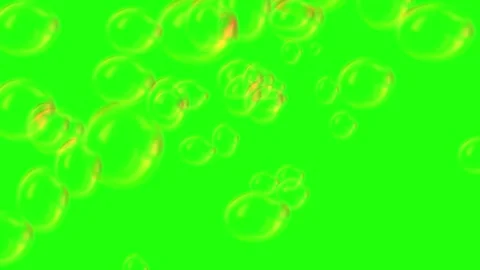 Soap Water Bubbles On Green Screen Background | 4K Animation Render Stock Footage 267003446