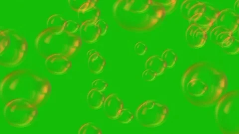 Soap Water Bubbles On Green Screen Background | 4K Animation Render Stock Footage 267003447