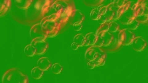 Soap Water Bubbles On Green Screen Background | 4K Animation Render Stock Footage 267007983
