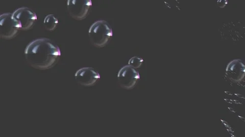 Soap Water Bubbles On Grey Background | 4K Animation Render Stock Footage 266945676