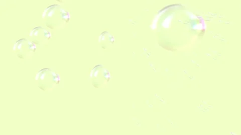 Soap Water Bubbles On Pastel Background | 4K Animation Render Stock Footage 266947513