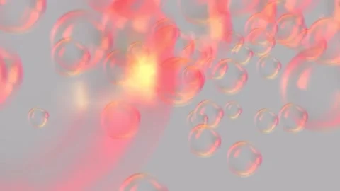 Soap Water Bubbles On Pastel Background | 4K Animation Render Stock Footage 267007990