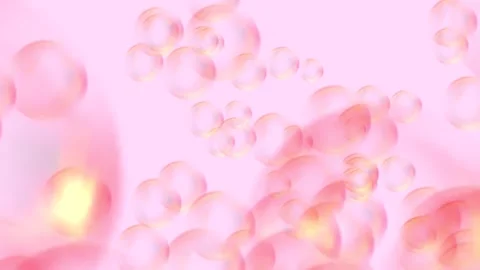 Soap Water Bubbles On Pastel Background | 4K Animation Render Stock Footage 267009862