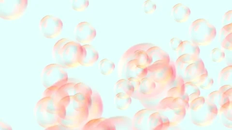 Soap Water Bubbles On Pastel Background | 4K Animation Render Stock Footage 267009863