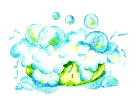 Soap, watercolor Stock Illustration