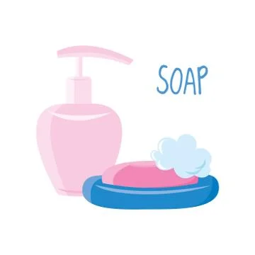 Soap on white background Stock Illustration