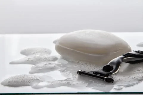 Soap white on a white background 库存照片