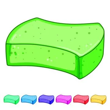 Soap yellow sponge cartoon vector graphic Stock Illustration