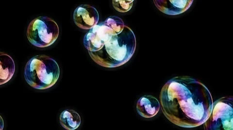 SoapBubblesBlackBG - video background loop Stock Footage 8691149