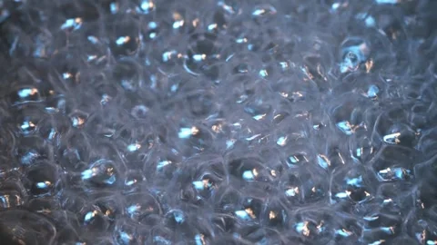 Soapy bubbles slowly popping macro shot Stock Footage 318297888