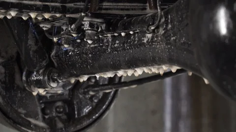 Soapy Foam Flows Down From Bottom Car Wash Video stock 126358466