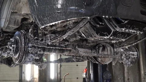 Soapy Foam Flows Down From Bottom Car Wash Stock Footage 126358478