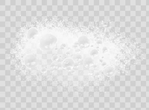 Soapy water with bubbles, foam from detergent or shower gel, shampoo or cosme Stock Illustration