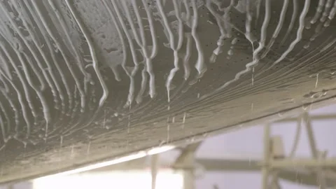 Soapy Watter Dripping Off Airbus a320 Fuselage Stock Footage 231648059