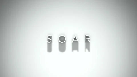 Soar 3D title animation with shadows on a white background Stock Footage 297514542
