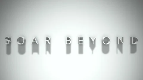 Soar beyond 3D title animation with shadows on a white background Stock Footage 296859380