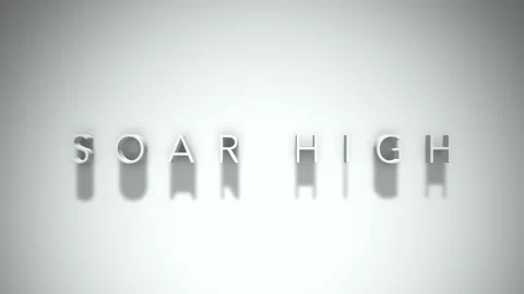 Soar high 3D title animation with shadows on a white background Stock Footage 296859675