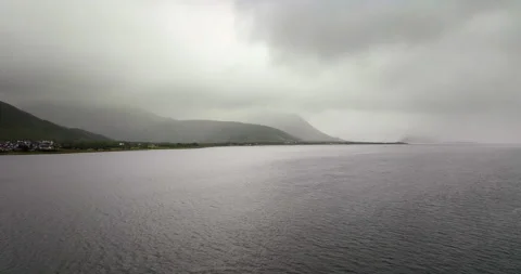 Soar o'er the deep, where the mountain and mist in their silence will sleep Stock Footage 334607802