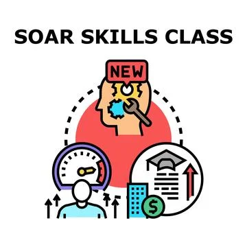 Soar skills class developing personal and career growth Stock Illustration