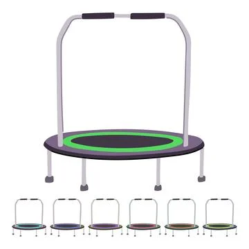 Soar trampoline jumping vector cartoon graphic Stock Illustration