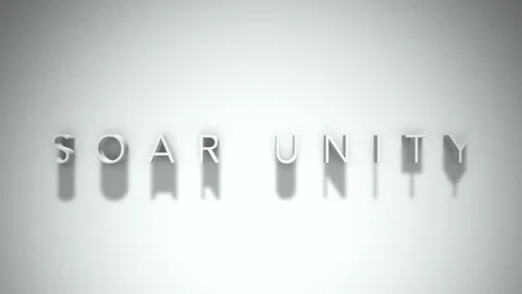 Soar unity 3D title animation with shadows on a white background Stock Footage 296859965