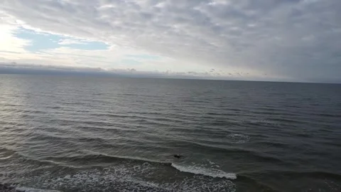 Soaring 4K Drone Over Baltic Sea Waves and Shoreline Stock Footage 323613074
