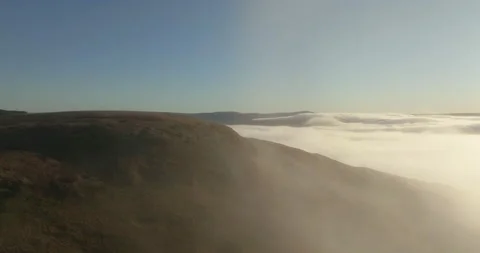 Soaring above clouds in Yorkshire Dales Video stock 296660213