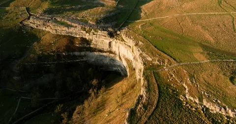 Soaring above Malham cove Stock Footage 327519111